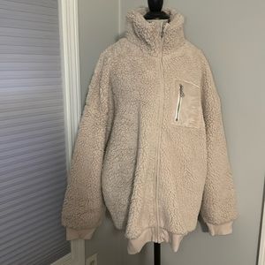 Victoria’s Secret On Point Sherpa Off White Zip up Jacket